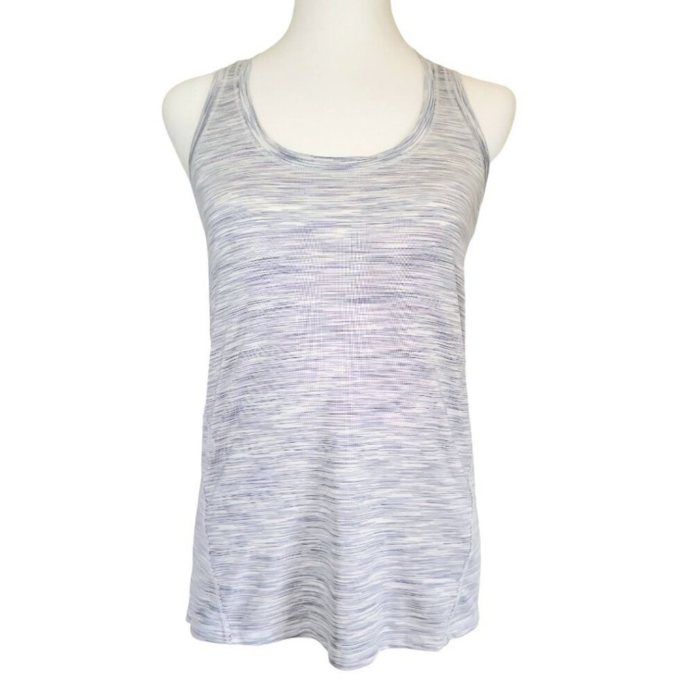 90-Degree Racerback Tank Top for Women – XS Grey/White Athletic Top Workout Wear